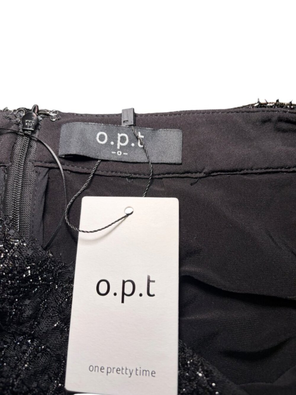 o.p.t Ren Black Lace Sheer Midi Skirt NWT Size 0 Party Glam - Picture 5 of 6